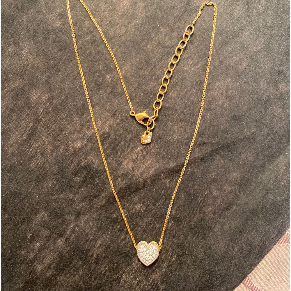 Swarovski gold tone heart necklace